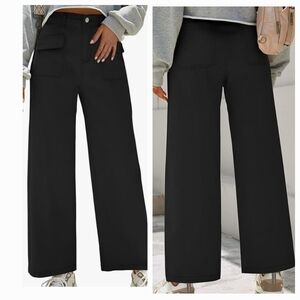 Dokotoo Womens Cargo Pants Women Baggy Wide Leg High Waist Casual Pants Jeans
